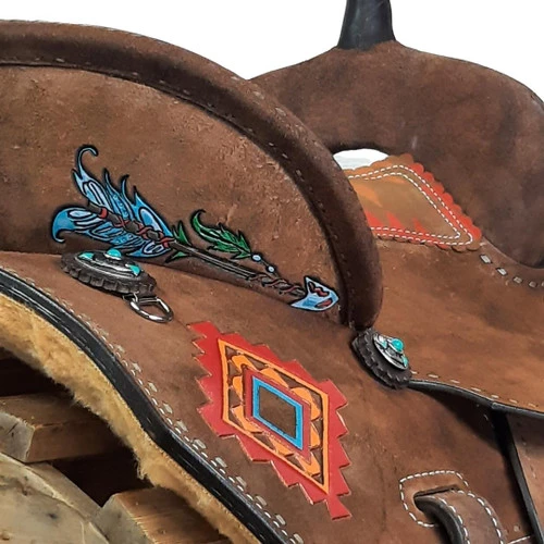 Alamo Saddlery Aztec Arrow Barrel Saddle - Image 4