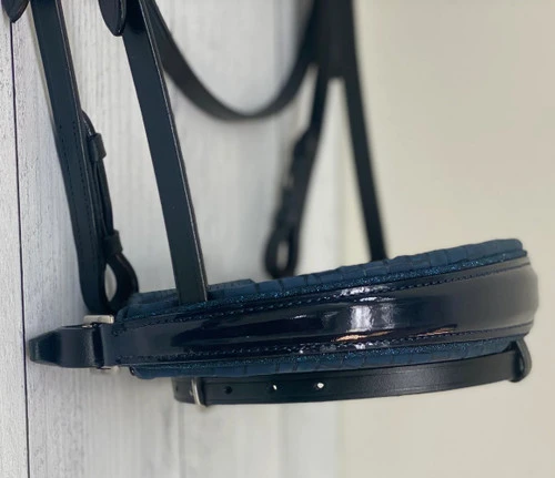 Halter Ego Copenhagen Navy Patent Snaffle Bridle - Image 2
