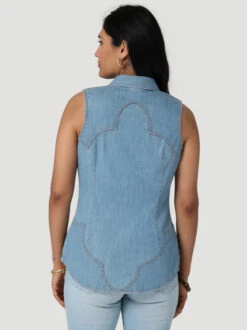Wrangler Denim Snap Shirt Sleeveless
