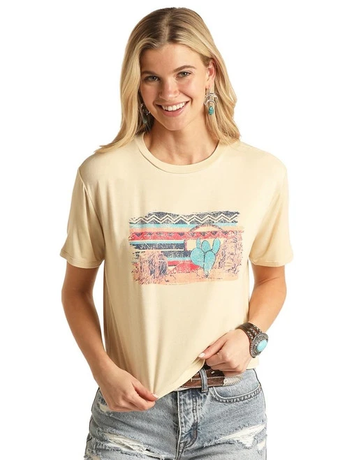Rock & Roll Desert Graphic Boxy Tee