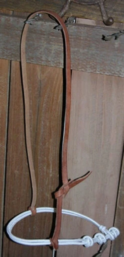 Buckaroo Harness Leather Cavesson With Rope Noseband