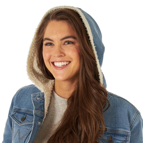 Wrangler Women's Denim Sherpa Hooded Jacket - Image 5