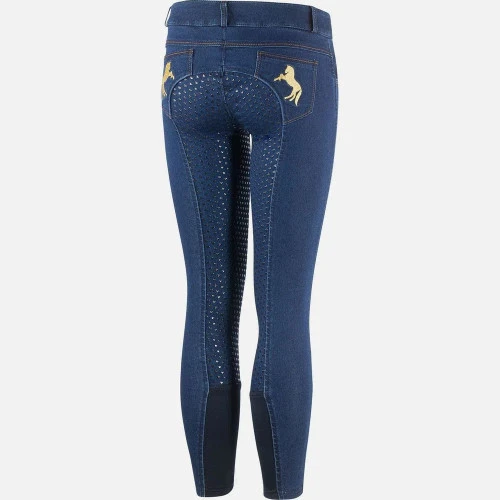 Horze Kids Annika Denim Full Seat Breeches - Image 4