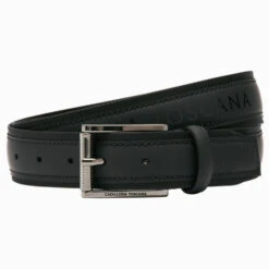 Cavalleria Toscana Men's Laser Cut Leather Belt