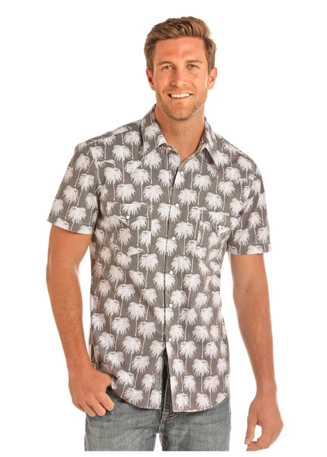 R&R Cowboy Palm Tree Short Sleeve Shirt