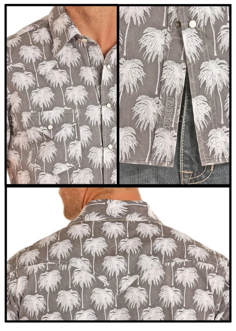 R&R Cowboy Palm Tree Short Sleeve Shirt - Image 3