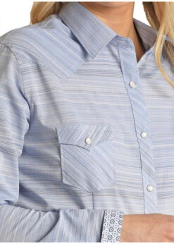 Panhandle Rough Stock Powder Blue Stripe Shirt