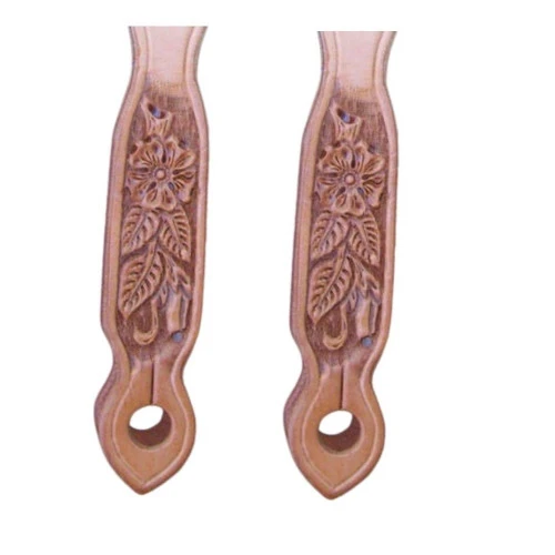 Buckaroo Leather Slobber Straps With Tooling - Image 3