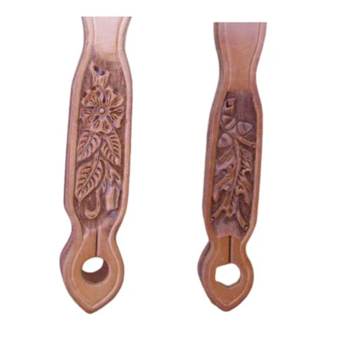 Buckaroo Leather Slobber Straps With Tooling - Image 2