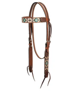 Turquoise Cross Aztec Brow Headstall