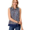 Roper Tribal Border Print Sleeveless Shirt