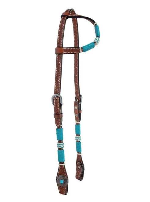Circle Y Turquoise Round Up One Ear Headstall - Image 3