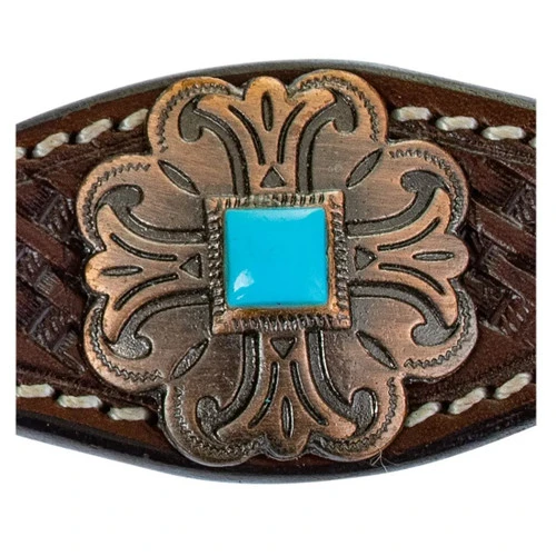 Circle Y Turquoise Round Up One Ear Headstall - Image 2